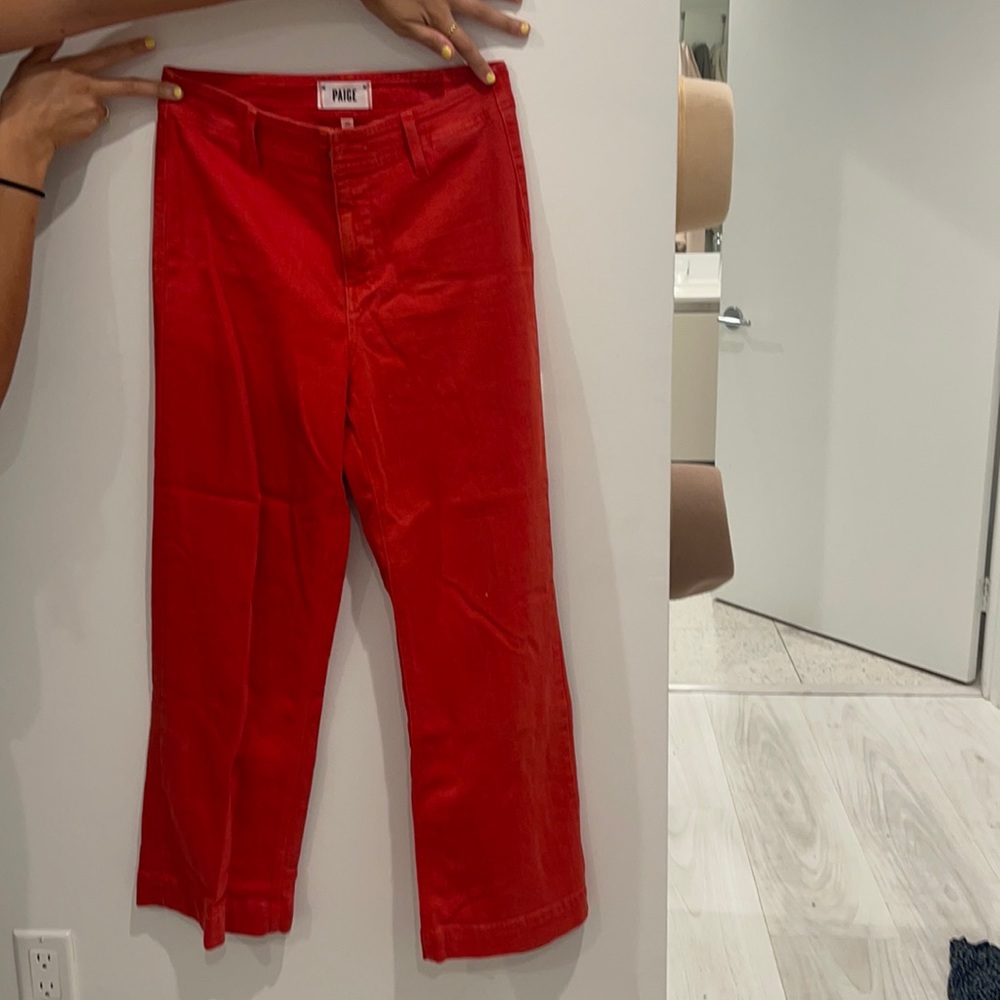 Paige red jeans